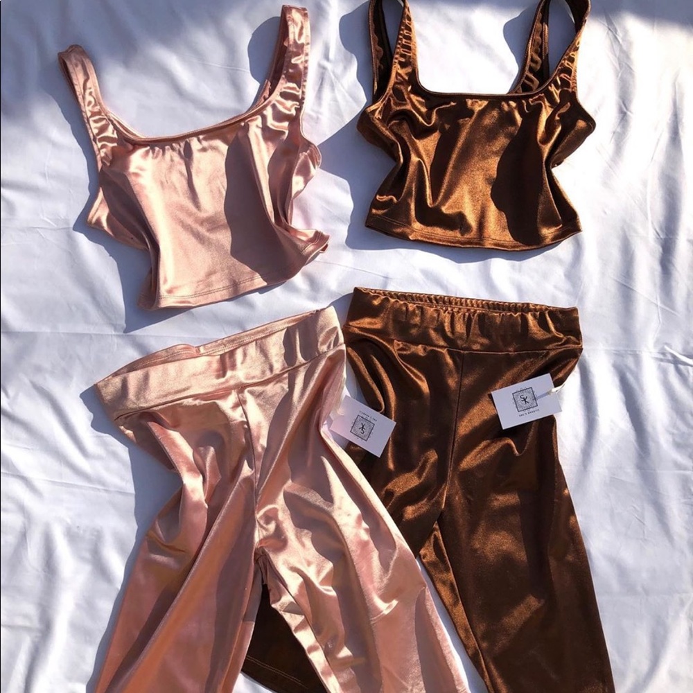 Blush biker short sets